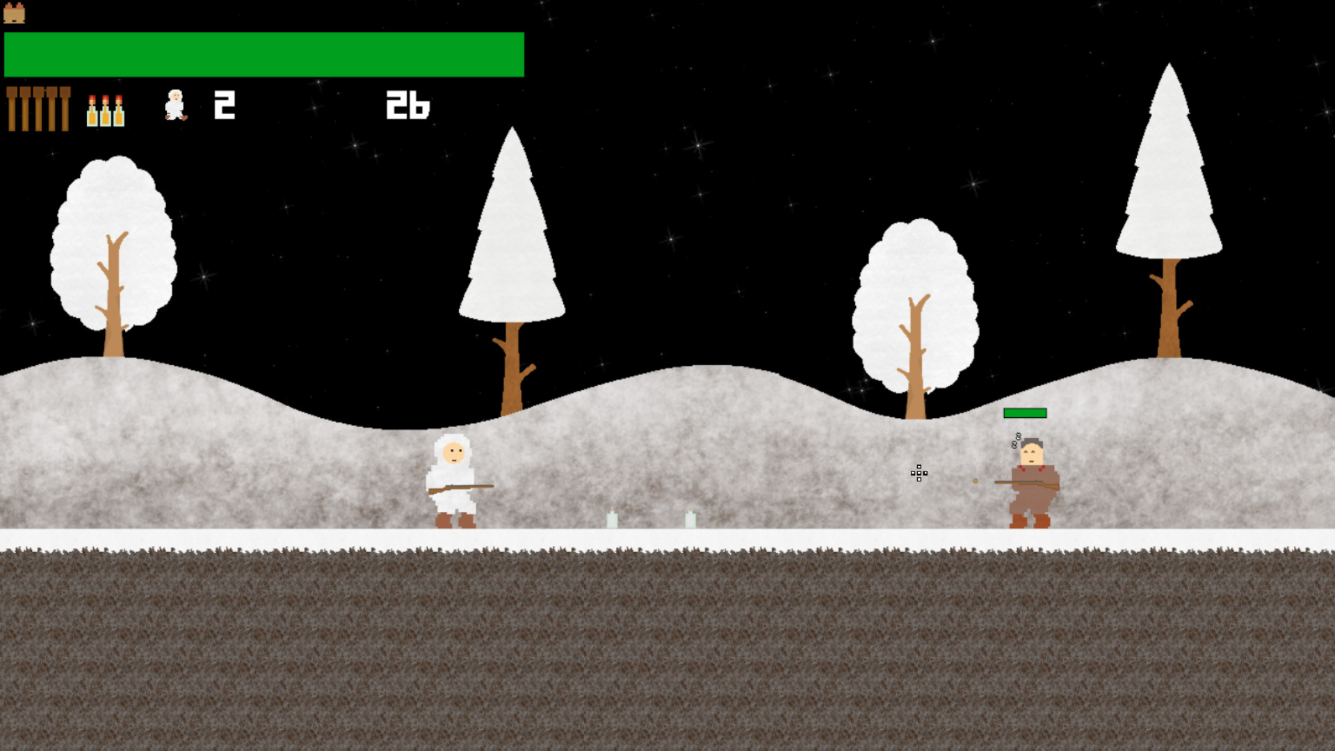 Missionen bei Tag oder hier bei Nacht. Der russische Soldat schläft.