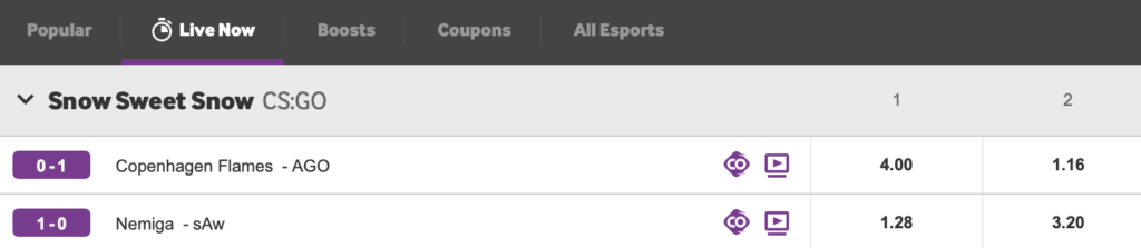 Betway eSport Aktionen