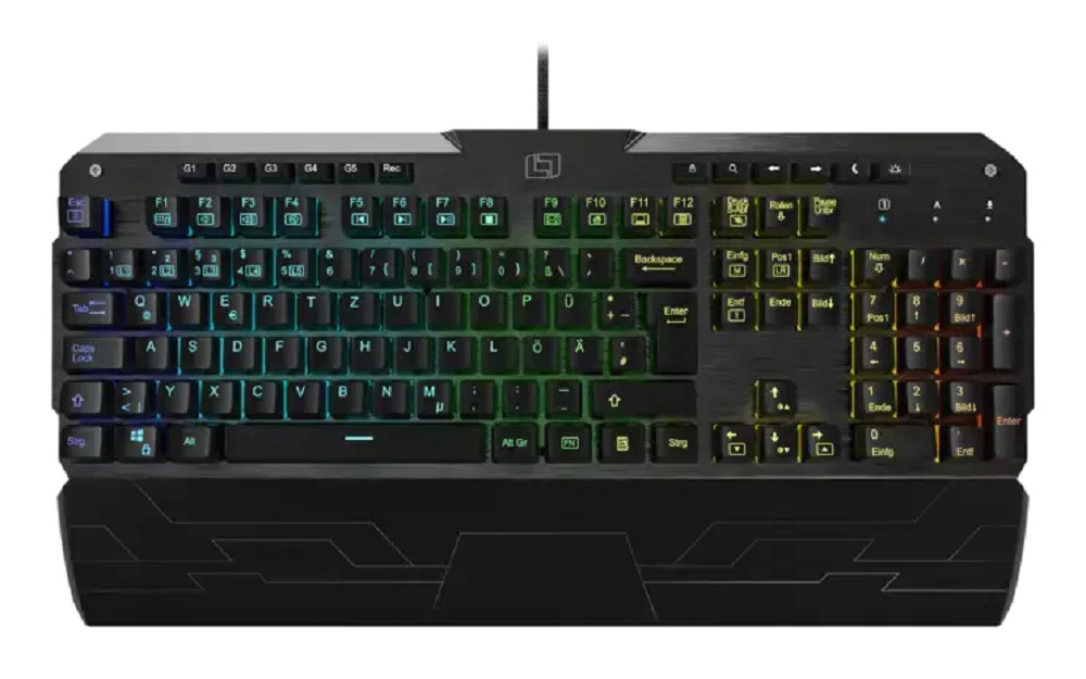 Angeschlossen leuchtet das Lioncast LK300 Keyboard im bekannten RGB-Gaming-Stil.